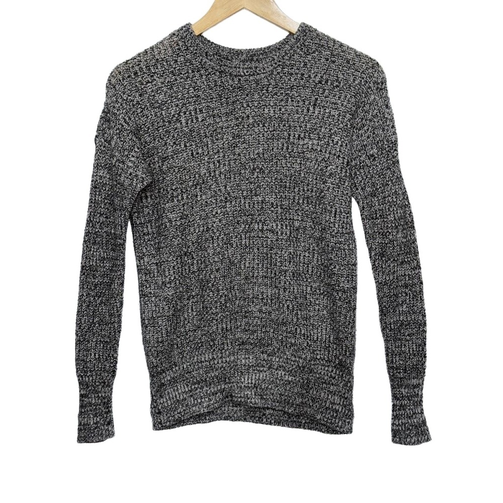 Abercrombie & Fitch Gray White Wool Knit Long Sleeve Crewneck Sweater Size XS